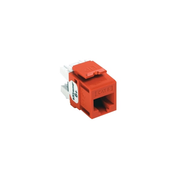 Leviton 1-Port Mod Jack 110 8W8P Utp, T568A/B Cat6 Quickport, Extreme 6+ OR 61110-RO6 - main